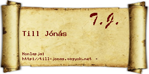 Till Jónás névjegykártya